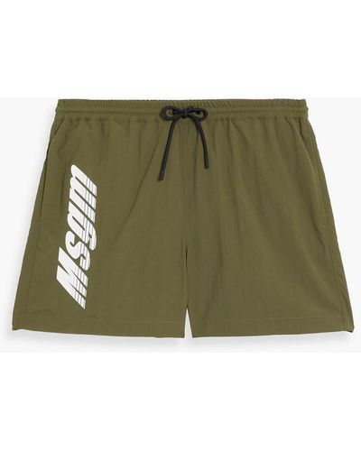 MSGM Mid-length Printed Swim Shorts - Green