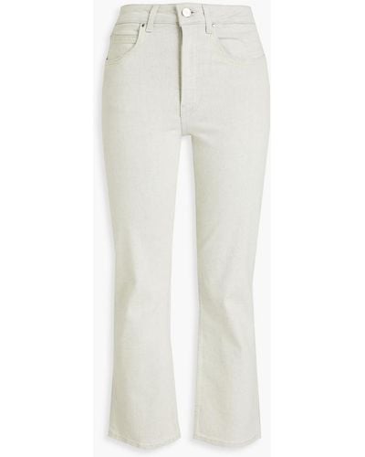 Claudie Pierlot Cropped High-rise Slim-leg Jeans - White