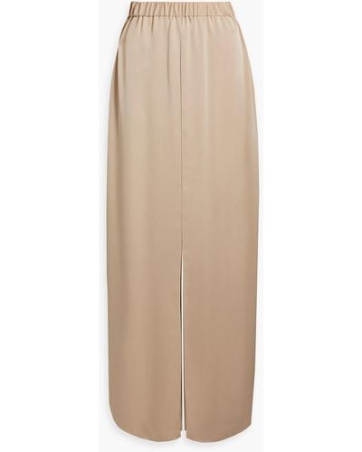 Rosetta Getty Layered Charmeuse Wide-leg Pants - Natural