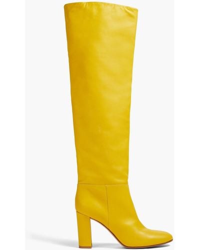 Gianvito Rossi Leather Knee Boots - Yellow