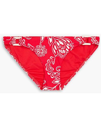 Seafolly Folklore Printed Low-rise Bikini Briefs - Red