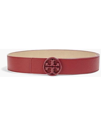 Tory Burch Pebbled-leather Belt - Red