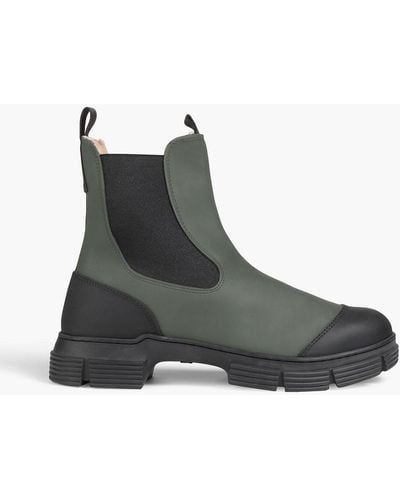 Ganni Forest Night Two-tone Rubber Ankle Boots - Green