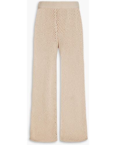 Onia Crochet-knit Cotton-blend Wide-leg Pants - Natural