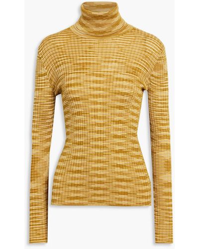 M Missoni Ribbed Space-dyed Wool Turtleneck Sweater - Yellow