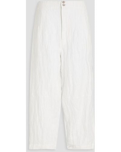 Gentry Portofino Cropped Cotton-blend Tapered Trousers - White