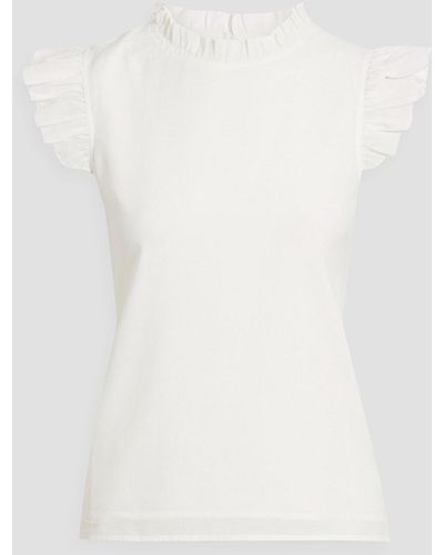 Cami NYC Ulla Ruffle-trimmed Cotton-blend Top - White