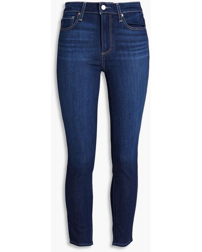 PAIGE Hoxton hoch sitzende cropped skinny jeans - Blau