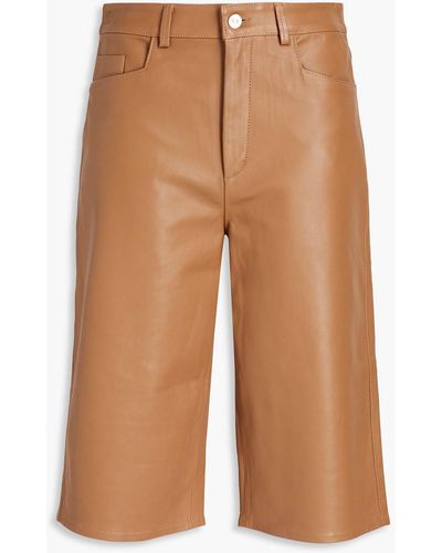 Wandler Poppy Leather Shorts - Brown