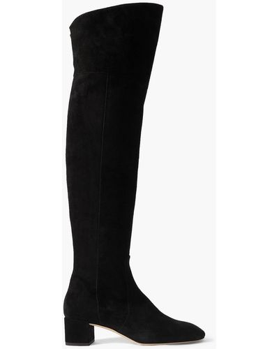 Aeyde Letizia Suede Over-the-knee Boots - Black