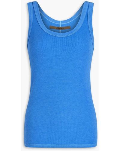 Enza Costa Ribbed Jersey Tank - Blue