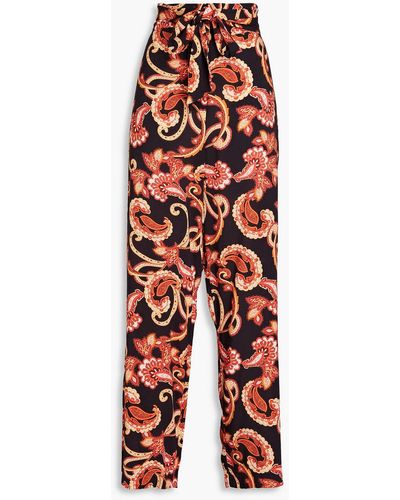 Jets by Jessika Allen Printed Woven Wide-leg Trousers - Red