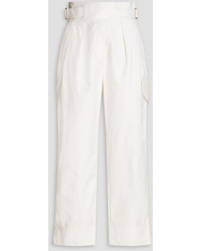 See By Chloé Cropped Cotton-twill Straight-leg Trousers - White