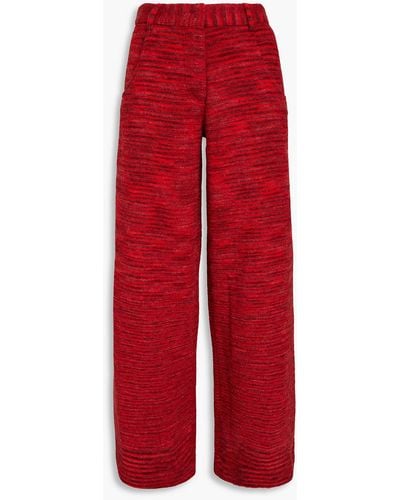 Missoni Marled Alpaca-blend Wide-leg Trousers - Red