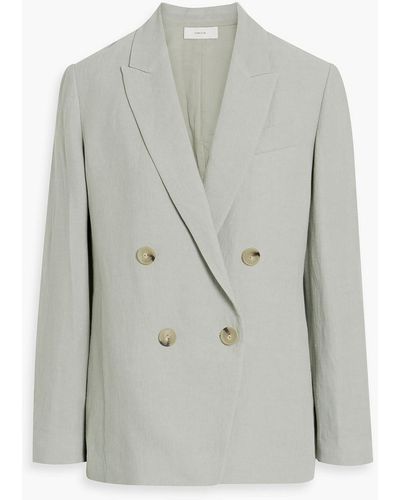 Vince Double-breasted Crepe Blazer - Gray