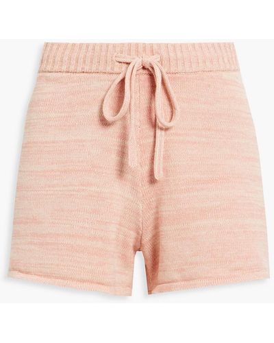 The Upside Jasper Aurora Striped Mélange Organic Cotton Shorts - Pink