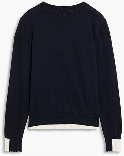 Chinti & Parker Layered Two-tone Cotton Sweater - Blue
