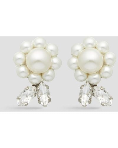 Simone Rocha Silver-tone Faux Pearl Earrings - White