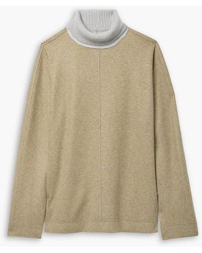 Lafayette 148 New York Whitaker Mélange Wool-blend Turtleneck Sweater - Natural