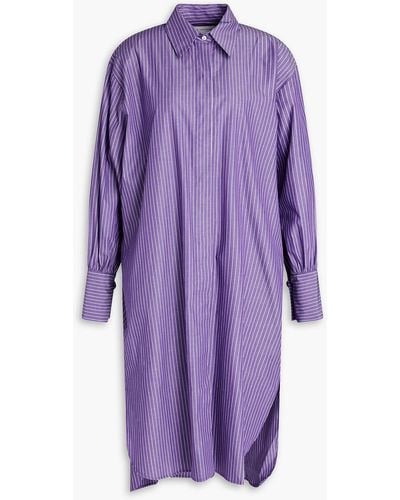 MYKKE HOFMANN Pinstriped Cotton Shirt Dress - Purple