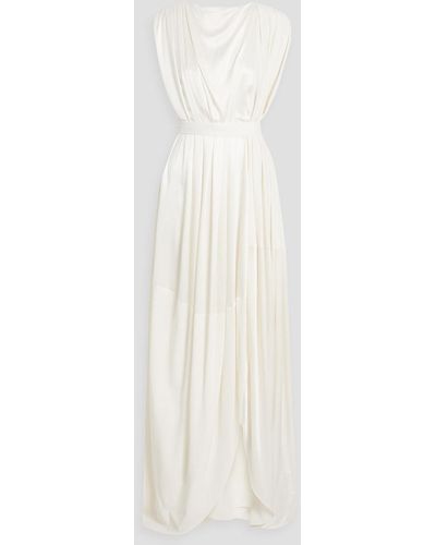 ROKSANDA Aldona Pleated Silk-satin Bridal Gown - White
