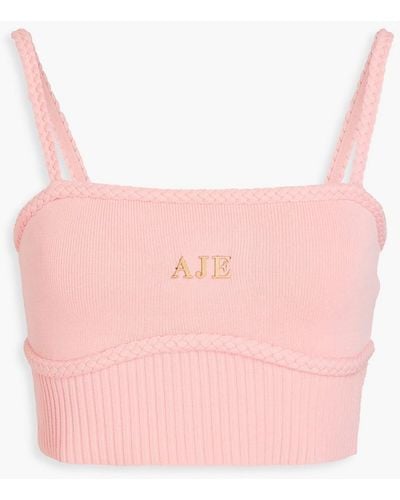 Aje. Ream Embellished Knitted Top - Pink