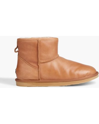 Australia Luxe Cozy X Short Shearling-lined Waxed Leather Boots - White
