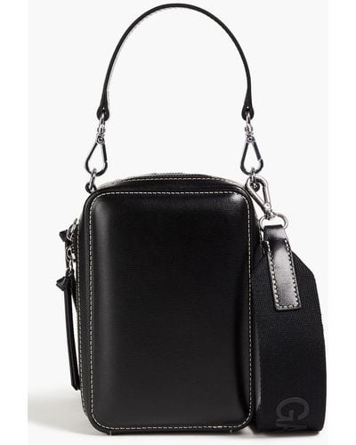 Ganni Banner Leather Shoulder Bag - Black