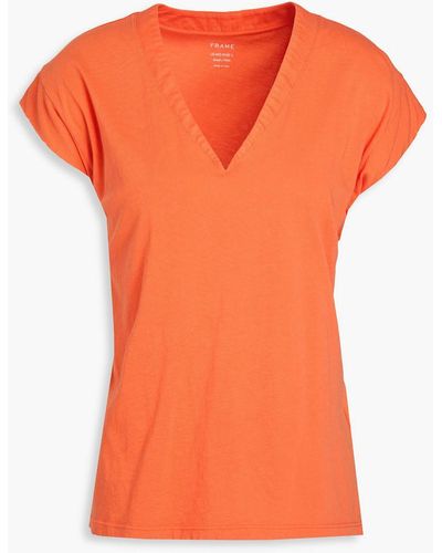 FRAME Le mid rise t-shirt aus pima-baumwoll-jersey - Orange