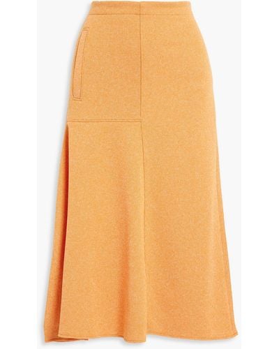 Tibi Asymmetric Stretch-knit Midi Skirt - Orange