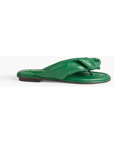 Alexandre Birman Soft Clarita Bow-embellished Padded Leather Sandals - Green