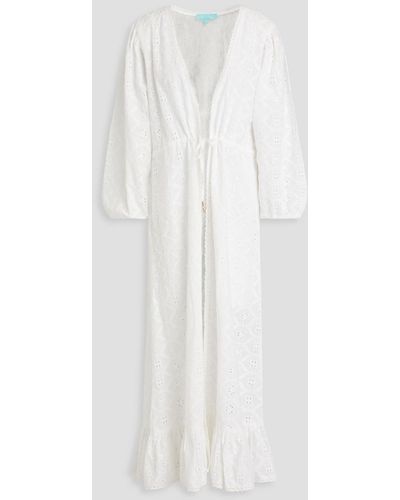 Melissa Odabash Avery Broderie Anglaise Cotton Kaftan - White