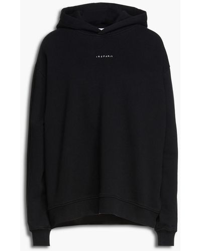 IRO Lise Oversized Printed French Cotton-terry Hoodie - Black