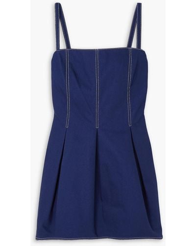 Emilia Wickstead Eris Pleated Denim Mini Dress - Blue