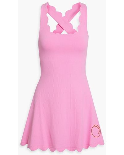 Marysia Swim Serena Textured Stretch-crepe Mini Dress And Shorts Set - Pink