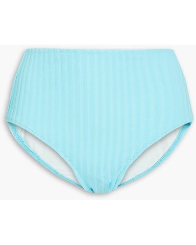 Solid & Striped Hoch sitzendes geripptes bikini-höschen - Blau