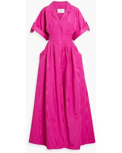 Carolina Herrera Pleated Moire Gown - Pink