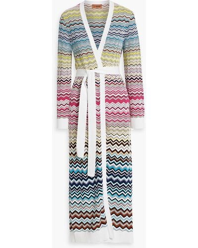 Missoni Striped Crochet-knit Cotton-blend Cardigan - White