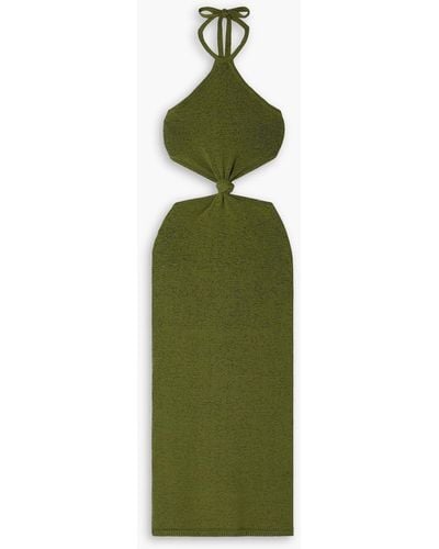 Cult Gaia Cameron Cutout Cotton-blend Halterneck Midi Dress - Green