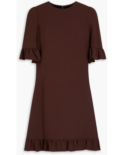 Dolce & Gabbana Ruffled Crepe Mini Dress - Brown