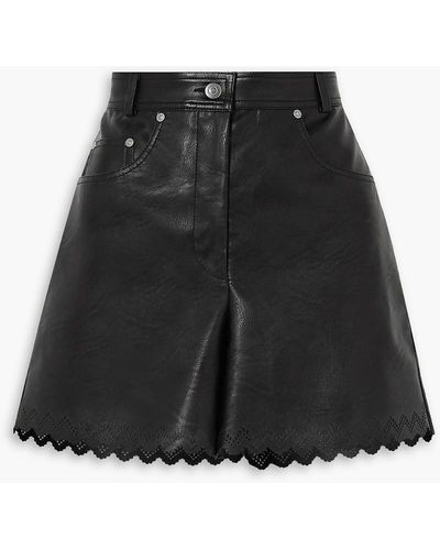Stella McCartney Maddox Scalloped Faux Leather Shorts - Black