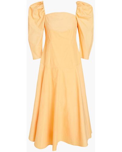 Rejina Pyo Celeste Gathered Organic Cotton-poplin Midi Dress - Multicolor