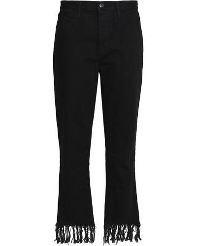 3x1 Frayed High-rise Straight-leg Jeans - Black
