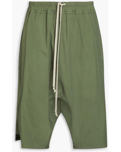 Rick Owens Stretch-cotton Shorts - Green