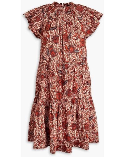 Ulla Johnson Kasim Gathered Floral-print Cotton-blend Dress