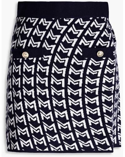 Maje Button-embellished Jacquard-knit Mini Skirt - Black