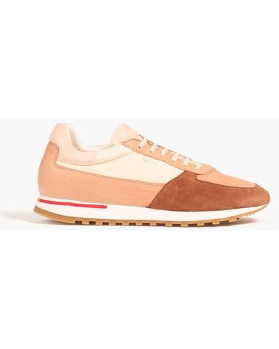 Paul Smith Velo Color-block Leather And Suede Sneakers - Pink
