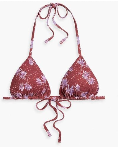 Eberjey Triangel-bikini-oberteil aus stretch-piqué mit print - Rot