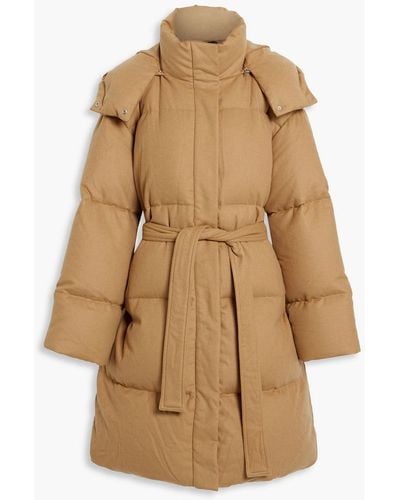 JOSEPH Celida Quilted Wool, Tm And Cashmere-blend Flannel Hooded Down Coat - Natural