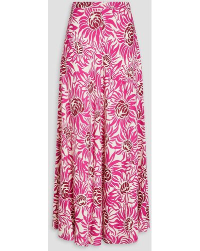 Diane von Furstenberg Florencia Floral-print Canvas Maxi Skirt - Pink